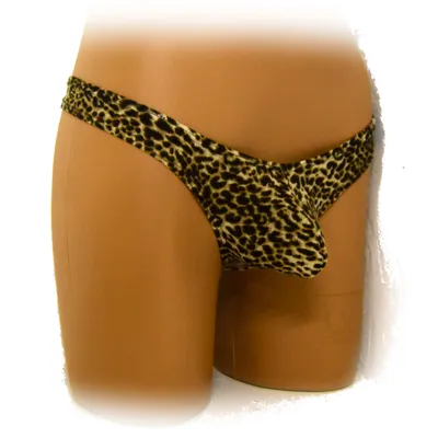Produktbild von Herrenunterwäsche Leopard String, 50% Baumwolle, 50% Elasthan, Braun, L