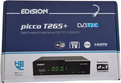 Produktbild von EDISION PICCO T265+ Receiver für terrestrisch & Kabel (DVB-T2 / C), HDMI, Scart