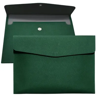 Productafbeelding van A4 documentenmap van Polyurethanleer, waterdicht, groene organizer