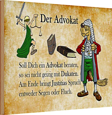 Produktbild von Holzschild Spruch 30x20cm soll dich ein Advokat beraten sign