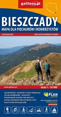 Obrázek produktu pro Pohoří Bieszczady v měřítku 1:50 000. Turistická a cyklistická mapa. Vydání 2025/2026. Galileos