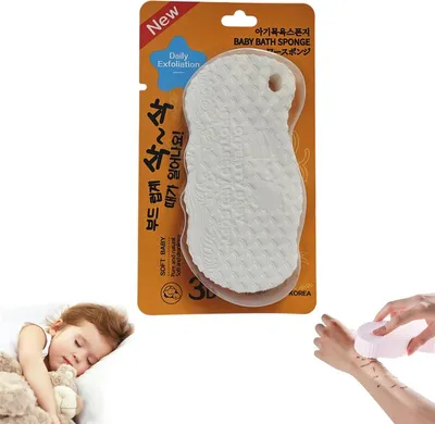 Obrázek produktu pro Sprchová houba na tělo, kartáč na nohy do sprchy, sprchový kartáč na záda, kartáč na tělo pro čištění zad, loktů, boků (bílý)
