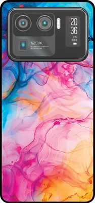 Produktbild von Smartphonica Telefon Fall geeignet für Xiaomi Mi 11 Ultra mit Regenbogen Acryl Marmor Druck - TPU Backcover Fall Regenbogen Acryl Marmor Design