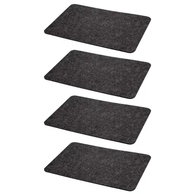 Produktbild von 4er Set Platzmatte Filz 44 x 30 cm Dunkelgrau  Tischsets Untersetzer Rechteckig Tischmatten Platzsets Filzuntersetzer