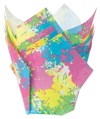 Produktbild von Demmler Tulip-Wraps Multicolor - Tulpenförmige Muffinförmchen aus Pergamentersatz - 24 Stück