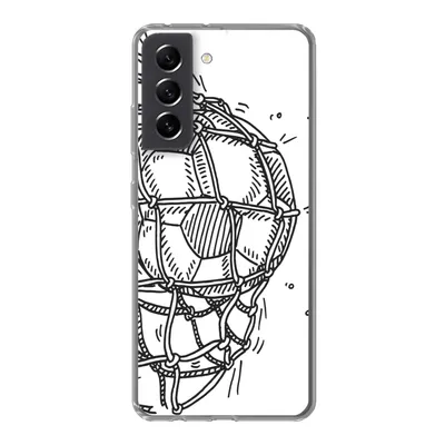 Produktbild von MuchoWow® Handyhülle Schutzhülle Hülle für Samsung Galaxy S21 FE Eine Illustration eines Fußballschusses ins Tor - Jungen - Mädchen - Kinder Silikon Softcase Handy Hülle - Mobiltelefonhülle