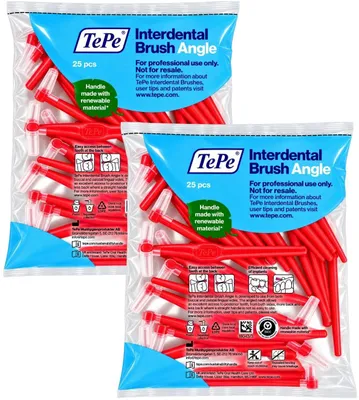 Produktbild von 2x TePe Angle Interdentalbüsten rot 0,5 mm Multipack 2x 25 Stück