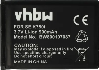 Produktbild von vhbw Akku kompatibel mit Sony-Ericsson J230c, K310a, J220c, J220a, D750i, J220i, J230i, J210i, D750 Handy Smartphone Telefon (900 mAh, 3,7 V, Li-Ion)