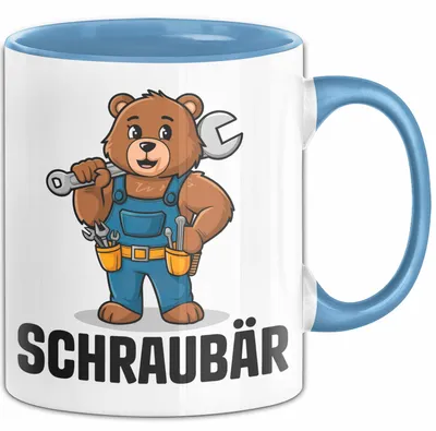 Produktbild von Auto Kfz Mechaniker Tasse Geschenk Lustige Geschenkidee Spruch Schraubar (Blau)