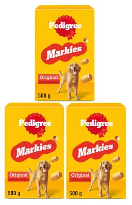 Zdjęcie produktu dla Pedigree Markies 3x500g Przysmak Dla Psa Kruche Ciasteczka Z Kością Szpikową