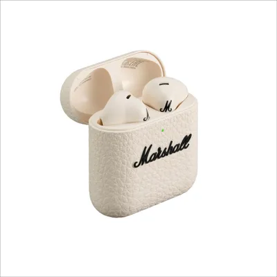 Produktbild von Marshall Minor IV TWS Bluetooth kabellose In-Ear-Kopfhörer BT 5.3, aktive Geräuschunterdrückung, Qi kabelloses Laden, IPX4, Creme EU