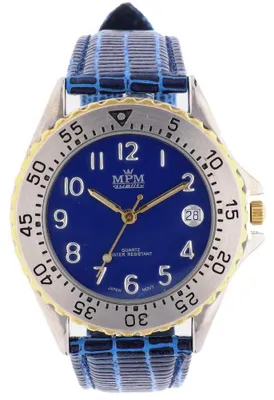 Produktbild von MPM-Quality Herrenuhr Legierung Silber Zifferblatt Dunkelblau Armband Blau
