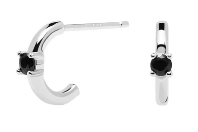 Produktbild von PDPAOLA Ohrringe BLACK SOLITARY Sterlingsilber silber