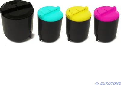 Produktbild von 4x Eurotone Toner Alternative für Samsung CLP-300A / CLP-K300A Black Schwarz / CLP-C300A Blau Cyan / CLP-M300A Rot Magenta / CLP-Y300A Gelb Yellow