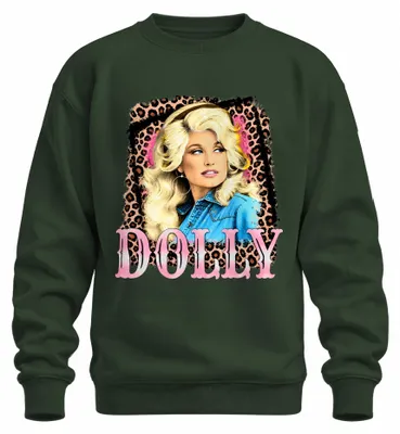 Produktbild von Dolly Parton Country Musik Legende Western Sängerin Cowgirl Sweatshirt Pullover, Flaschengrün, S
