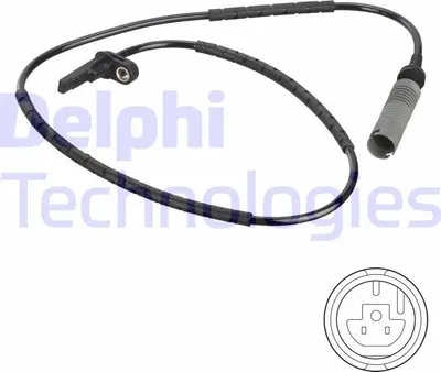 Produktbild von DELPHI ABS Sensor Raddrehzahl Hinten für BMW 3 Touring (E91) SS20772