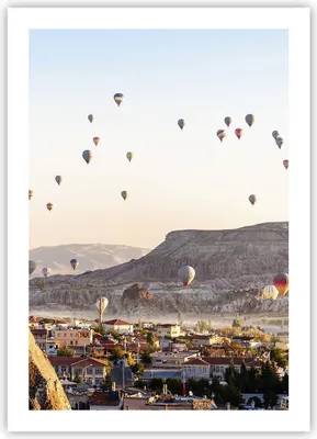 Produktbild von Poster - Poster ohne Rahmen - Berge Ballon Flug - 50x70 cm - Wand Bild - Wanddeko - Wandbilder - Kunstposter - Wandposter - Bilder - Kunstdruck - Wanddekoration - Wandbild - P2XPA50x70-3997