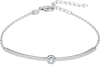 Zdjęcie produktu dla Elegancka srebrna bransoletka z cyrkoniami AGB628/21