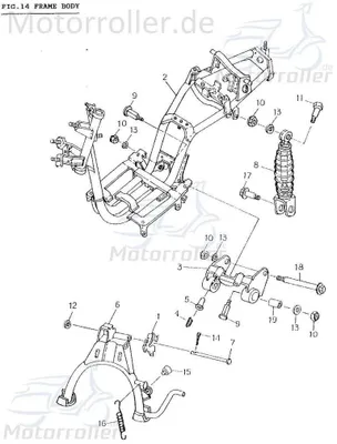 Produktbild von Adly Motorsteckachse Scoody 50 2 Motorhalteachse 50ccm 2Takt Motorroller.de Motorbefestigungshalter Minarelli liegend Scooter Ersatzteil Service