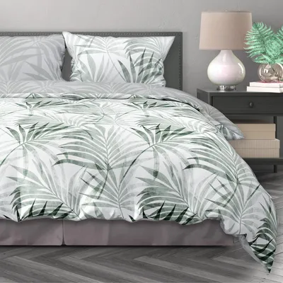 Produktbild von Bettwäsche 140x200 cm + 70x90 cm 100% Baumwollsatin Bettgarnitur Bettbezug (Milagro Verde 004)