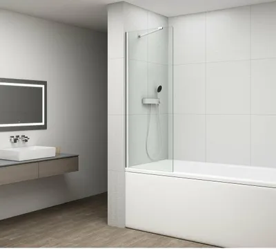 Produktbild von Polysan FISA Wannenabtrennung 700x1500mm, Chrom, Klarglas