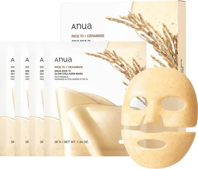 Immagine prodotto di ANUA Rice 70 Glow Collagen Mask 4er Pack
