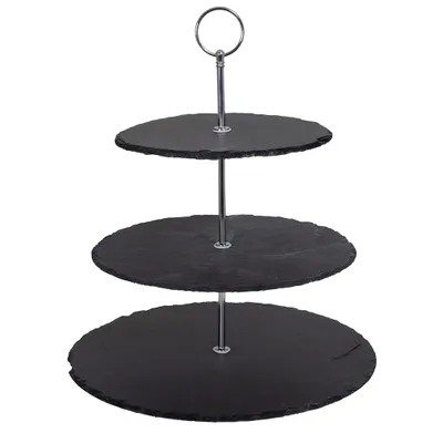 Produktbild von Etagere 3 Stöckig Schiefer schwarz