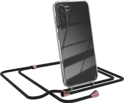 Produktbild von EAZY CASE Handykette kompatibel mit Samsung Galaxy S23 Plus, Handyhülle mit Umhängeband, Handykordel, Schutzhülle Clear, Band in Schwarz