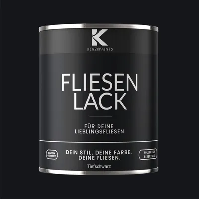 Produktbild von Kenzopaints 750ml Fliesenlack Fliesenfarbe - Tiefschwarz (RAL 9005)