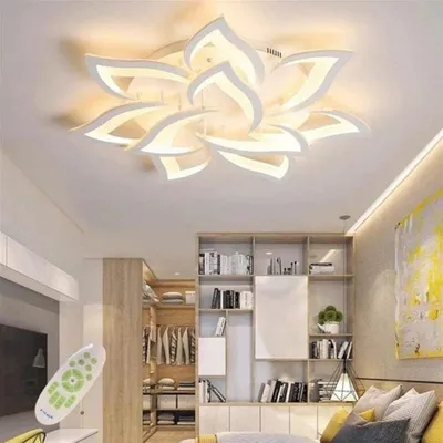 Obrázek produktu pro LED stropní světlo stmívatelné, lampa do obývacího pokoje s dálkovým ovládáním změna barvy, stropní lampa do ložnice moderní stropní osvětlení stropní osvětlení lustrová lampa, stmívání 10 hlav/Ø85cm/33,4in