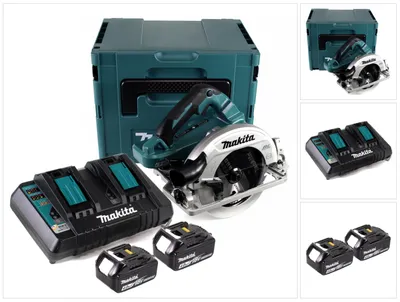 Produktbild von Makita DHS 782 PM2J Akku Handkreissäge 36V (2x18V) 190 mm Brushless im Makpac + 2x 4,0 Ah Akku + Doppelladegerät