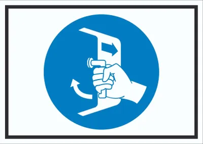 Produktbild von Öffnungen schließen und sichern beim Aussetzvorgang Symbol Schild A6 Rückseite selbstklebend