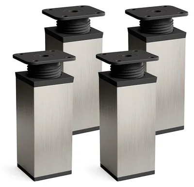 Produktbild von 4er Set sossai moderne Möbelfüße in Inox 60mm höhenverstellbar Schrankfüße Sockelfüße