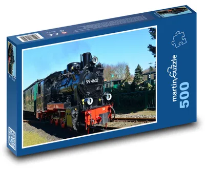 Produktbild von Puzzle 500 Historische Dampflokomotive auf Gleisen - martinpuzzle