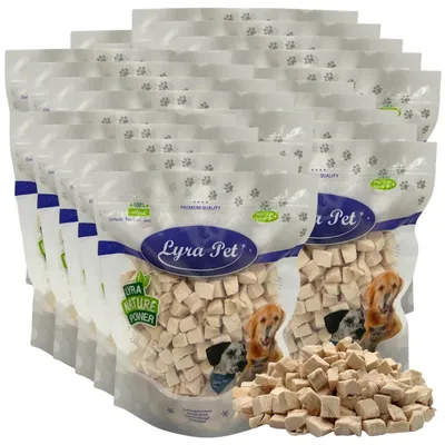 Produktbild von 5 kg (25 x 200 g) Lyra Pet® Hühnerbrustwürfel gefriergetrocknet
