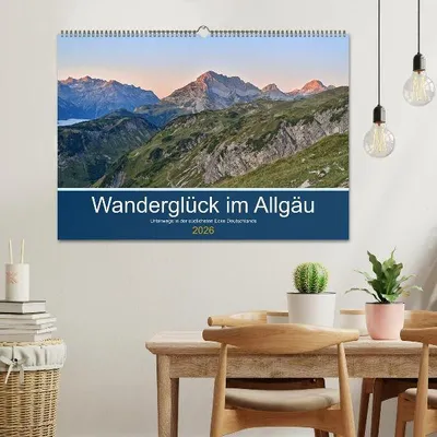 Produktbild von Wanderglück im Allgäu (Wandkalender 2026 DIN A2 quer), CALVENDO Monatskalender