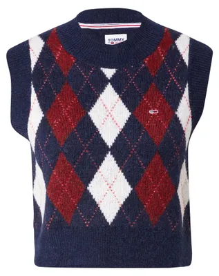 Image de Tommy Jeans - Pull sans manches pour femme NA601 (S) (bleu marine/rouge/blanc)