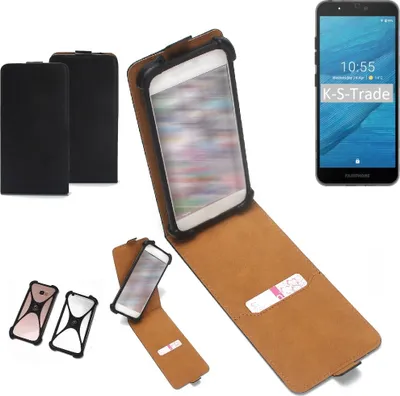 Produktbild von K-S-Trade Handyhülle Schutzhülle kompatibel mit Fairphone Fairphone 3 Hülle Case Cover Flip Style Bumper schwarz 1x