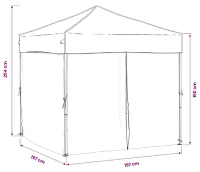 Produktbild von vidaXL Partyzelt Faltbar mit Seitenwänden Anthrazit 2x2 m
