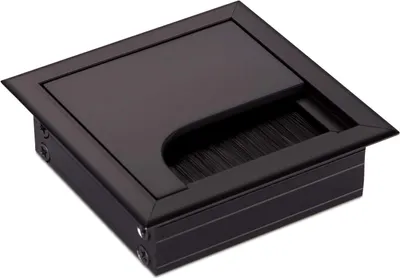 Produktbild von Kabeldurchlass Kabeldose Kabeldurchführung eckig Schwarz oder Silber