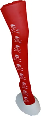 Produktbild von Damen Strumpfhose rot Totenkopf blickdicht Pirat Karneval Kostüm Halloween