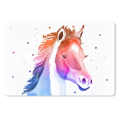 Produktbild von MuchoWow® Schreibtischunterlage Pferd - Rosa - Lila - Mädchen - Kinder - Mädchen 60x40 cm - XXL Mauspad - Großes Mauspad