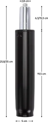 Obrázok produktu pre Kondela Plynový piest Piest Typ 1 35 cm - čierna