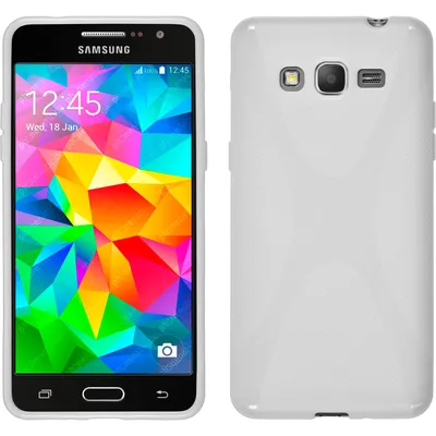 Produktbild von PhoneNatic Case kompatibel mit Samsung Galaxy Grand Prime - weiß Silikon Hülle X-Style + 2 Schutzfolien