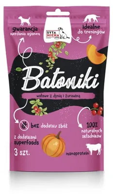 Obrázek produktu pro Hovězí tyčinky pro psy s dýní a brusinkou