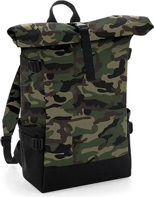 Produktbild von BagBase BG858 | Rucksack Block Roll-Top, 28 x 48 x 15 cm - Farbe: Jungle Camo/Black - Größe: 28 x 48 x 15 cm