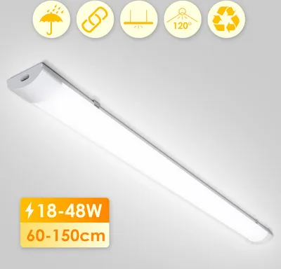 Produktbild von Fiqops LED Feuchtraumleuchte Deckenleuchten IP65 Neutralweiß Keller Garage Lampe Keller 60 cm