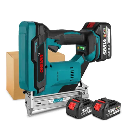 Produktbild von Akku-Nagler, Elektrische Nagelpistole mit 2 Akkus für F10, F15, F20, F25, F30, Bürstenlos Akku Nägeln für Holzarbeiten und Heimwerker