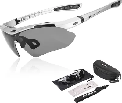 Produktbild von ROCKBROS Fahrradbrille Polarisiert Brille Sonnenbrille für Herren Damen hellgrau Rahmen