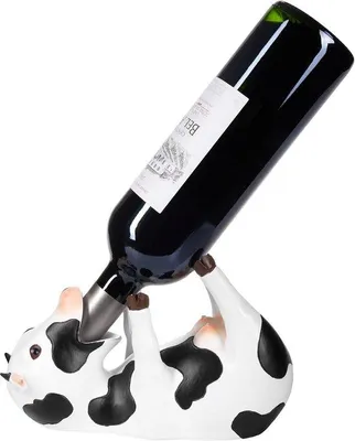 Produktbild von Famanu Flaschenhalter Kuh - Handbemaltes Weinaccessoire für Tischdekoration